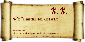 Nádasdy Nikolett névjegykártya