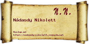 Nádasdy Nikolett névjegykártya